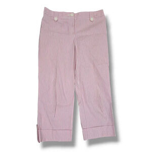 Ann Taylor loft women's pink white striped Capri pants  - size 8